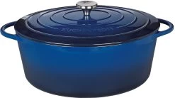 Küchenprofi Bratentopf Oval Aus Gusseisen In Ocean Blue