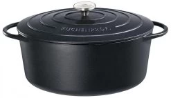 Küchenprofi Bratentopf Oval Aus Gusseisen In Schwarz