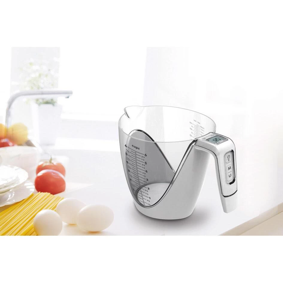 Städter Backhelfer Digitale Waage 1500 Ml Weiß Mit Messbecher – Bild 2