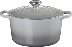 Le Creuset Hoher Bräter Signature Rund In Perlgrau