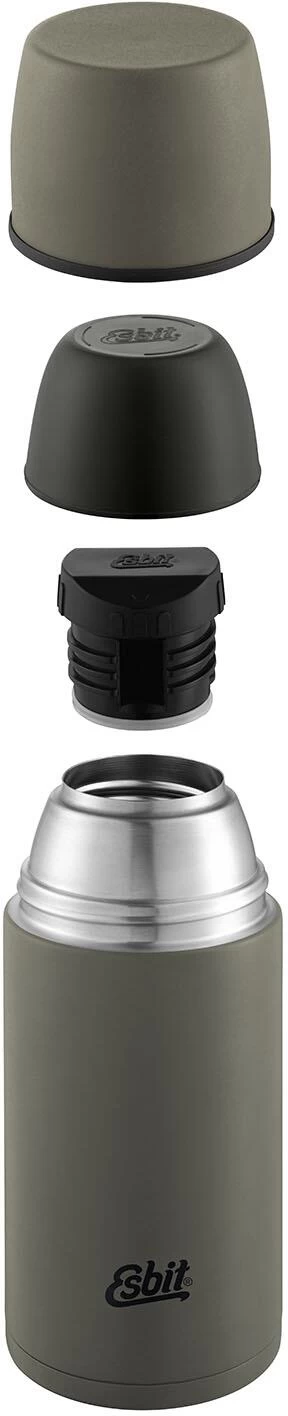 Esbit Edelstahl Isolierflasche, 1L, Olivgrün – Bild 2