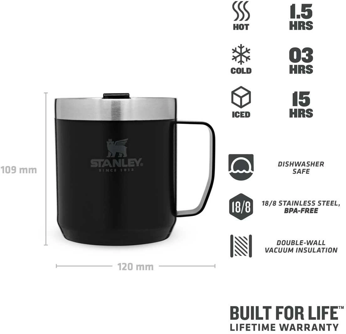 Stanley Camp Mug 0,35l, Schwarz – Bild 4