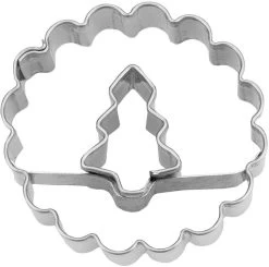 Städter Linzer-Ausstecher Tanne In Ring Ø 4 Cm / H 1,5 Cm Gewellt