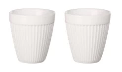 ASA Thermobecher Espresso 2er Set Thermo Striped, Weiß