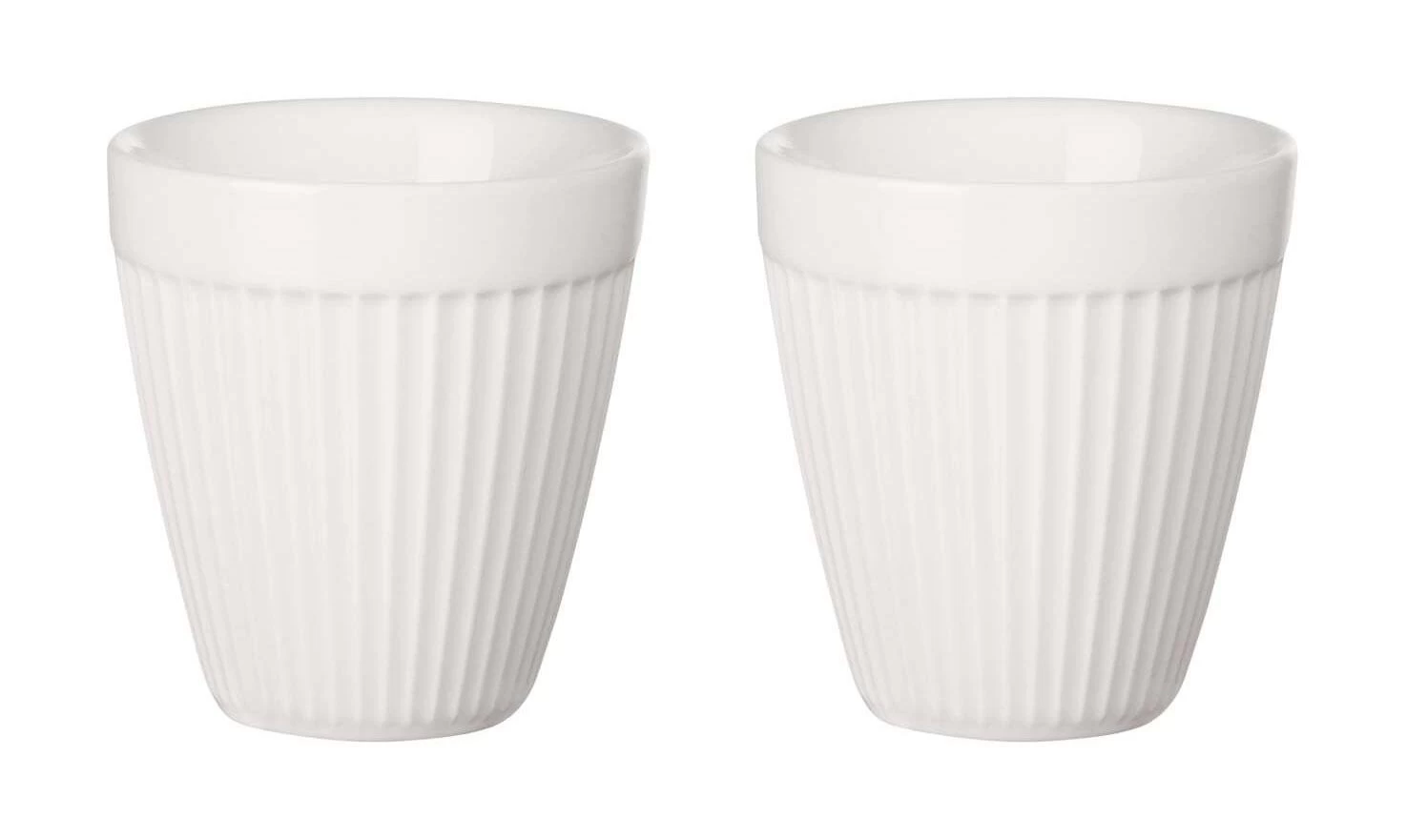 ASA Thermobecher Espresso 2er Set Thermo Striped, Weiß