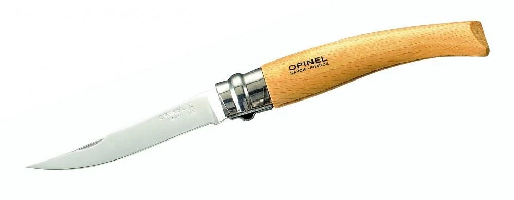 Opinel Messer Slim-Line, Größe 8, Rostfrei, Buchenholz