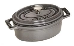 Staub Mini Cocotte Oval Aus Gusseisen In Graphitgrau