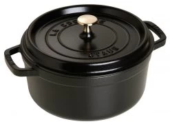 Staub Cocotte Rund Aus Gusseisen In Schwarz