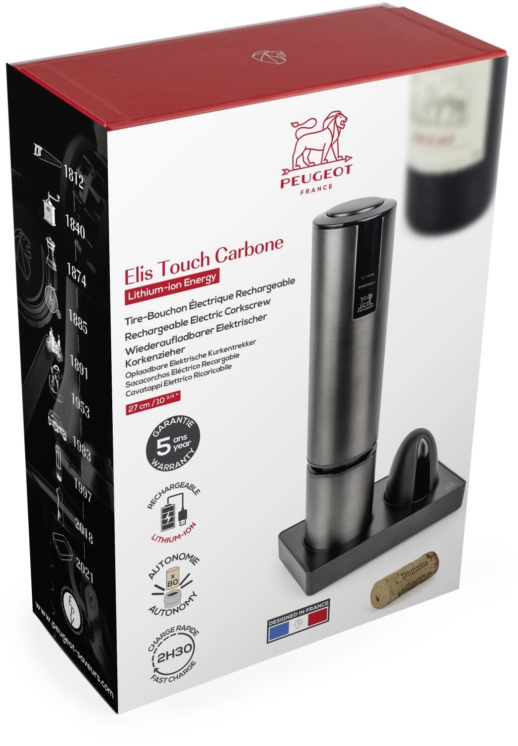 PEUGEOT Elektrischer Korkenzieher Elis Touch Mit Akku, Carbon – Bild 9