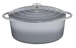 Küchenprofi Bratentopf Oval Aus Gusseisen In Grau
