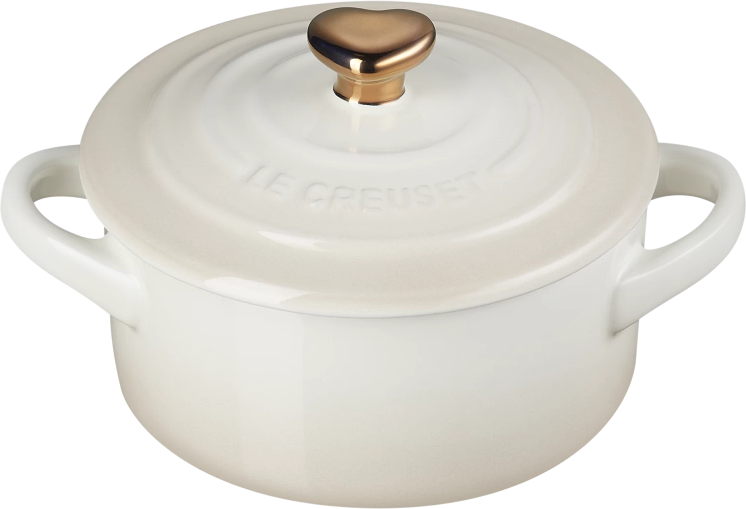 Le Creuset Mini Cocotte Mit Herzknopf In Meringue