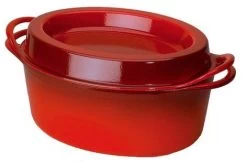 Le Creuset Saftbräter Doufeu Oval Aus Gusseisen In Kirschrot