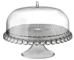 Guzzini Tortenplatte Tiffany Mit Fuß Und Haube In Grau